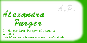 alexandra purger business card